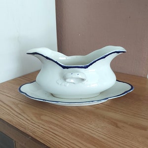 Vintage GUSTAFSBERG Porzellan Sauciere, Schweden, 1920er Jahre