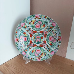 Vintage CHINESE Porcelain Plate, Asian Hand painted Plate, China