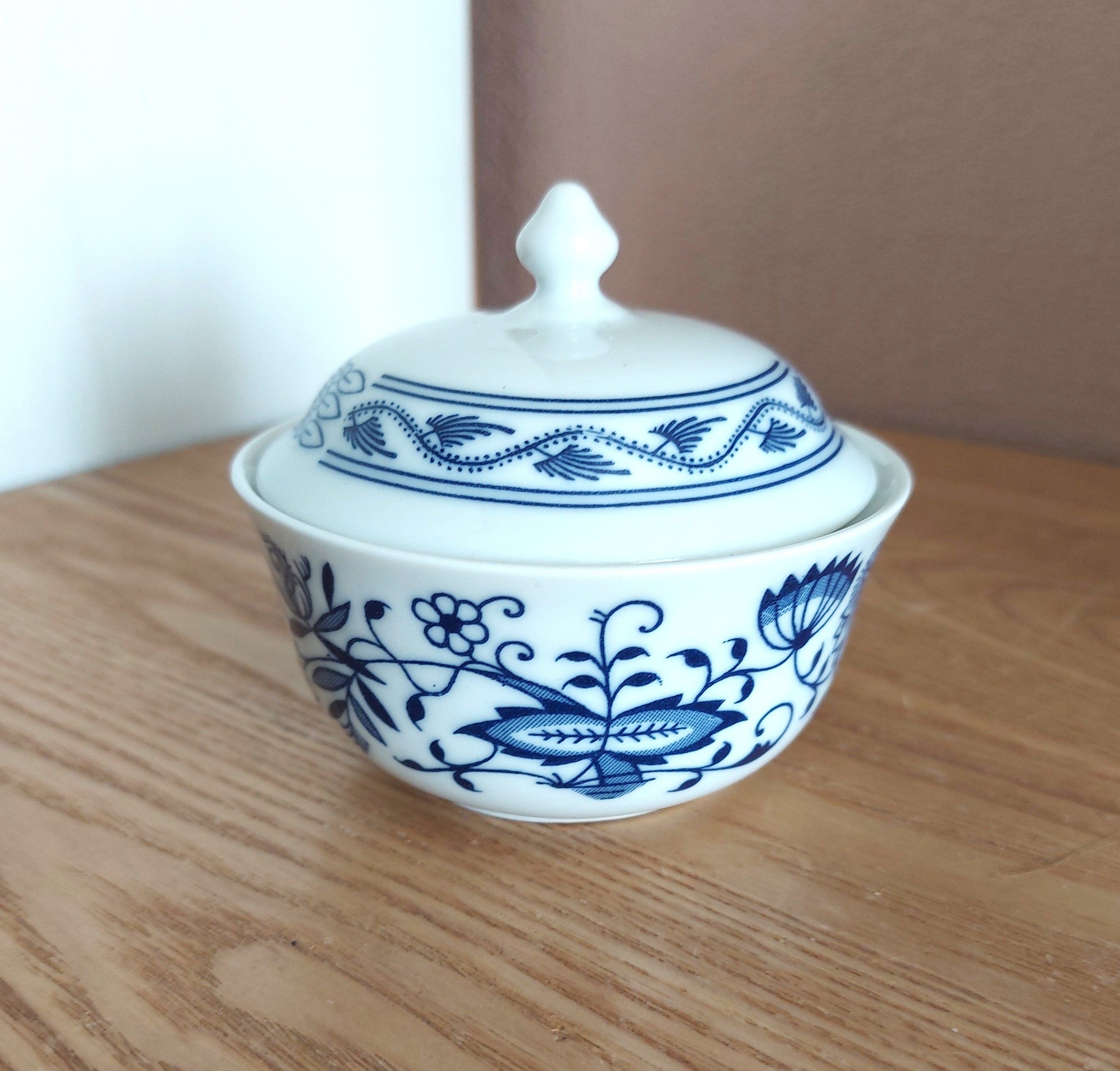 Vintage BOHEMIA HENRIETTE Porcelain Coffee SET 2, Blue Onion