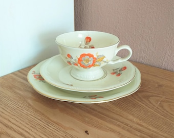 Vintage PORSGRUND Porcelain Coffee SET 3, Noruega, década de 1940