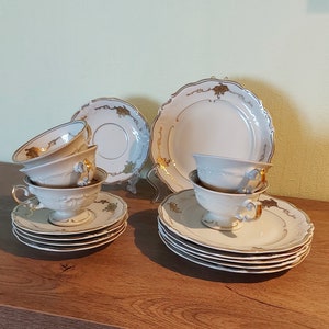 Vintage KPM POLAND Porcelain Coffee / Tea SET 18, Poland, 1940s