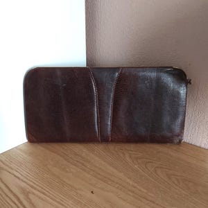 Vintage Leather Women&#39;s Clutch, Small Brown Leather Bag, Hand Bag