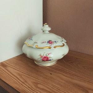 Vintage IMPORT PorzellanTureen mit RosenMuster, 1960er Jahre