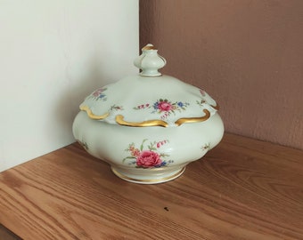 Vintage IMPORT Porcelain Tureen with Roses Pattern, 1960s