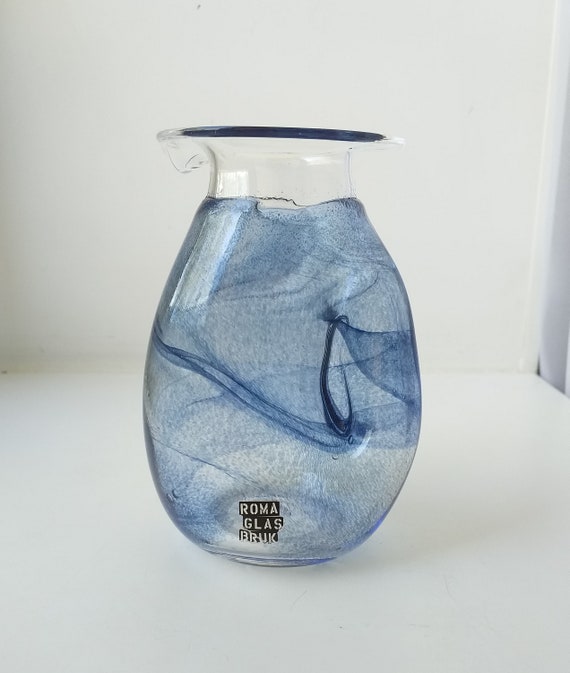 Maan Arctic Weven Vintage ROMA GLAS BRUK Jug Scandinavian Design Signed Vase - Etsy Sweden