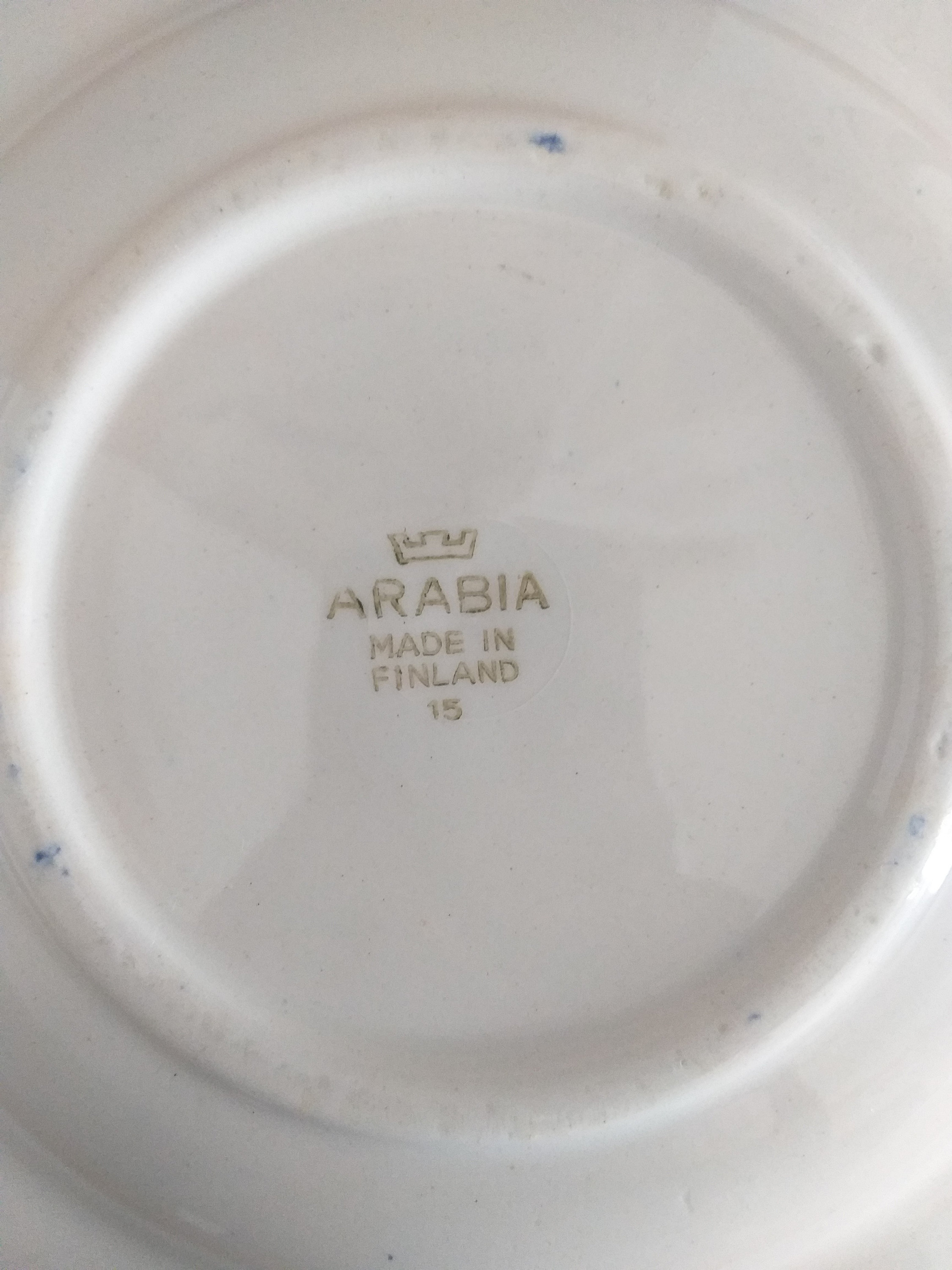 Vintage ARABIA FINLAND Porcelain Landscape Blue Series Plate