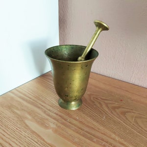 Vintage Bronze Pharmacy / Kitchen Mortar and Pestle, Spices Mortar