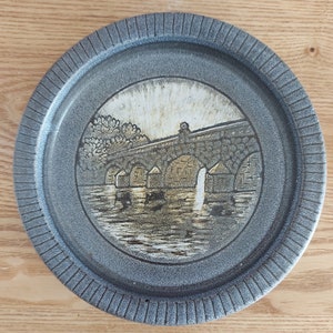 Vintage Stoneware TÖRNGREN KERAMIK Collectible Plate, design by Bonnie Rehnqvist, Sweden, 1970s