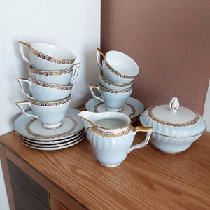 Vintage Kgl.pr.Tettau 1794 Porcelain Coffee/Tea SET 16, Germany, 1950s