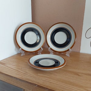 Vintage ARABIA Taika Porzellan Dessertteller SET 3/6, Design von Inkeri Leivo, Finnland, 1980er Jahre