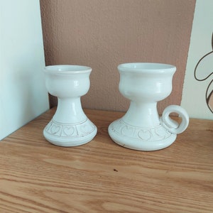 Vintage Scandinavian Ceramic Candle Holders SET 2, Denmark