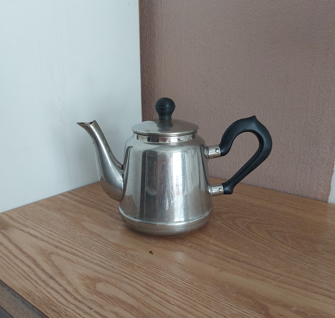 Vintage Metal Teapot With Black Bakelite Handle Small Metal Etsy