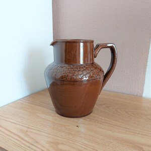 Vintage  Brown Glazed Ceramic Jug, Ceramic Kitchen jug, Vintage Kitchen
