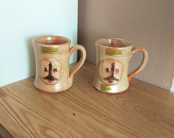 Vintage Handcrafted Stoneware Coffee/Tea Mugs SET 2, France, 1980s