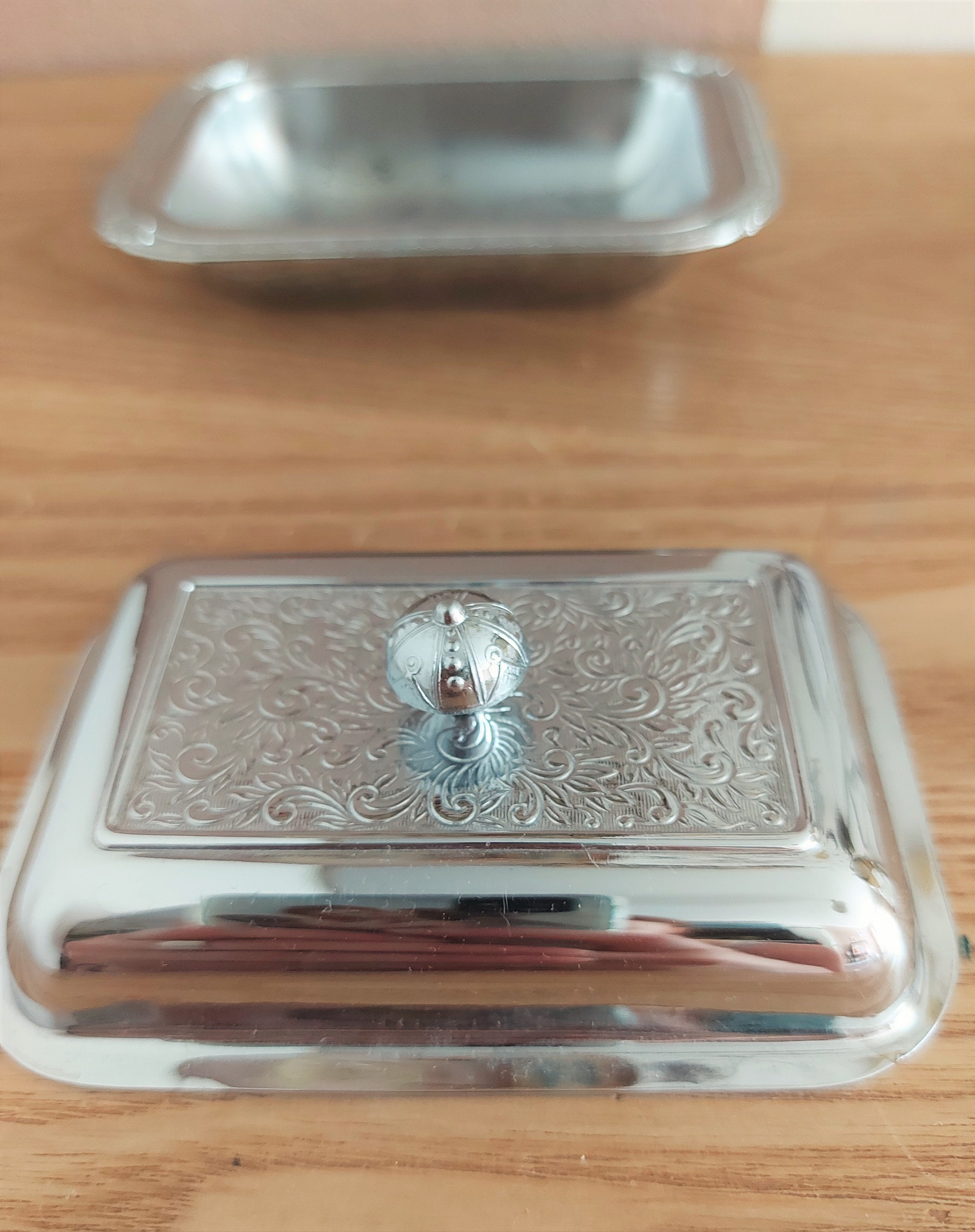 Vintage Small Nickel Chrome Butterdish With Removable Lid by Etsy UK