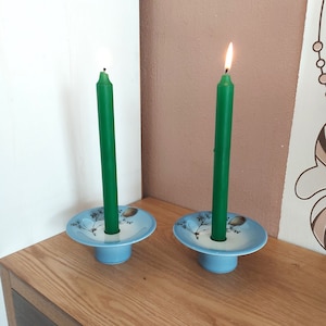 Vintage ROYAL COPENHAGEN porseleinen kandelaar SET 2, Denemarken, jaren 70