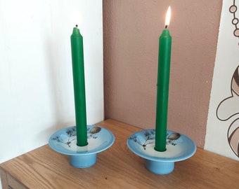 ヴィンテージ ロイヤルコペンハーゲン ブルーフラワー 磁器 キャンドル