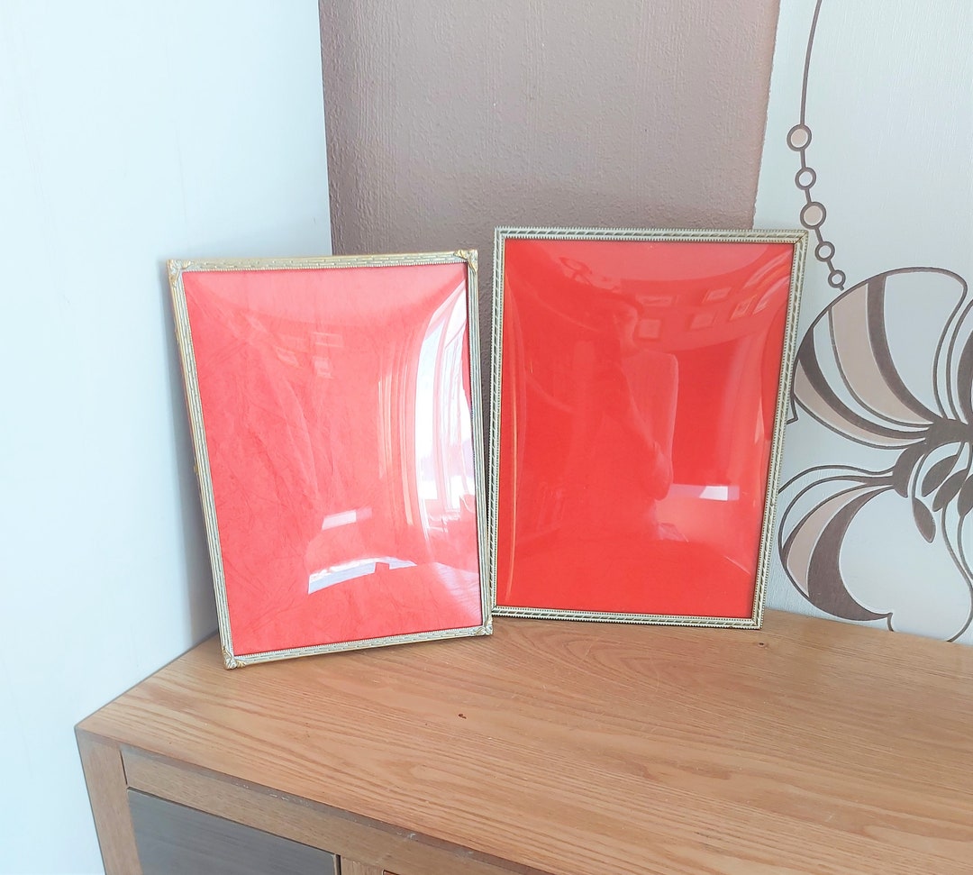 Vintage Scandianavian Metal Photo Frame SET 2, White-golden Metal Photo ...