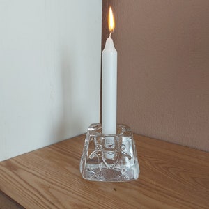 Vintage ORREFORS Modern Art Glass Candle Holder, Sweden, 1960s
