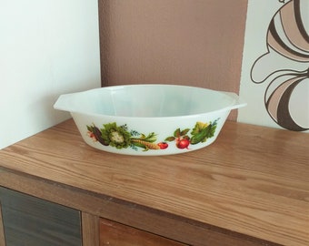 Vintage JAJ PYREX Milk Glass Casserole Backing Dish, England, 1960s