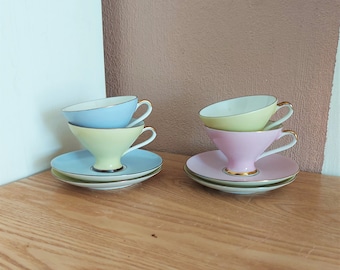 Tasse à Café Vintage Bareuther Waldsassen – Porcelaine Japonaise – Motif Floral