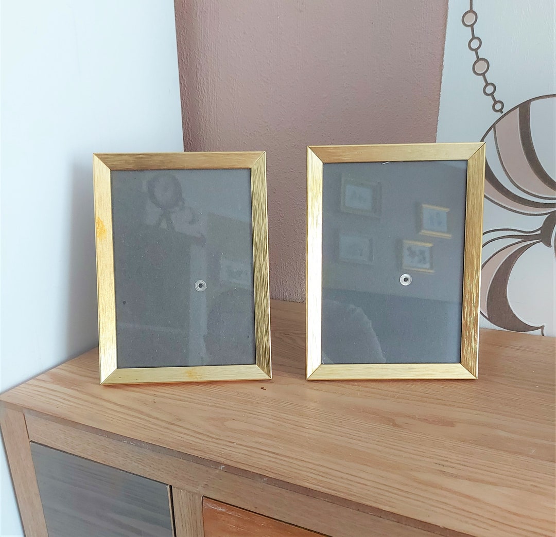Vintage Scandinavian Golden Metal Photo Frames SET 2 , 1960s - Etsy