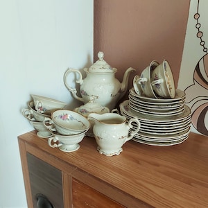 Vintage KPM  Porcelain FRIEDERIKE Coffee/Tea Service SET 26 , Poland, 1940s