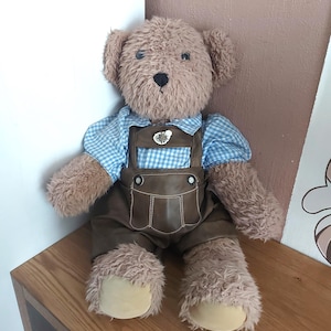 Vintage Austrian Hand Crafted Boy Teddy Bear, design by Alpen W Ann, Alpine Soft Bear Toy