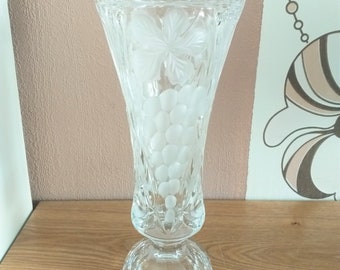 希少なヴィンテージの花瓶、カットクリスタルガラス、1960 年代の