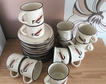 Schwedische HÖGANÄS cremig Vintage Kaffee SET 22