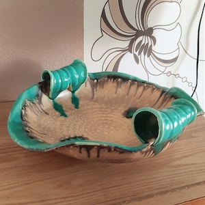 MAJOLICA ceramic fruit oval bowl,# 1672
