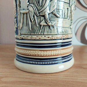 Vintage Ceramic Beer Stein, Large German Glazed Beer Mug, Germany, 1960s image 8