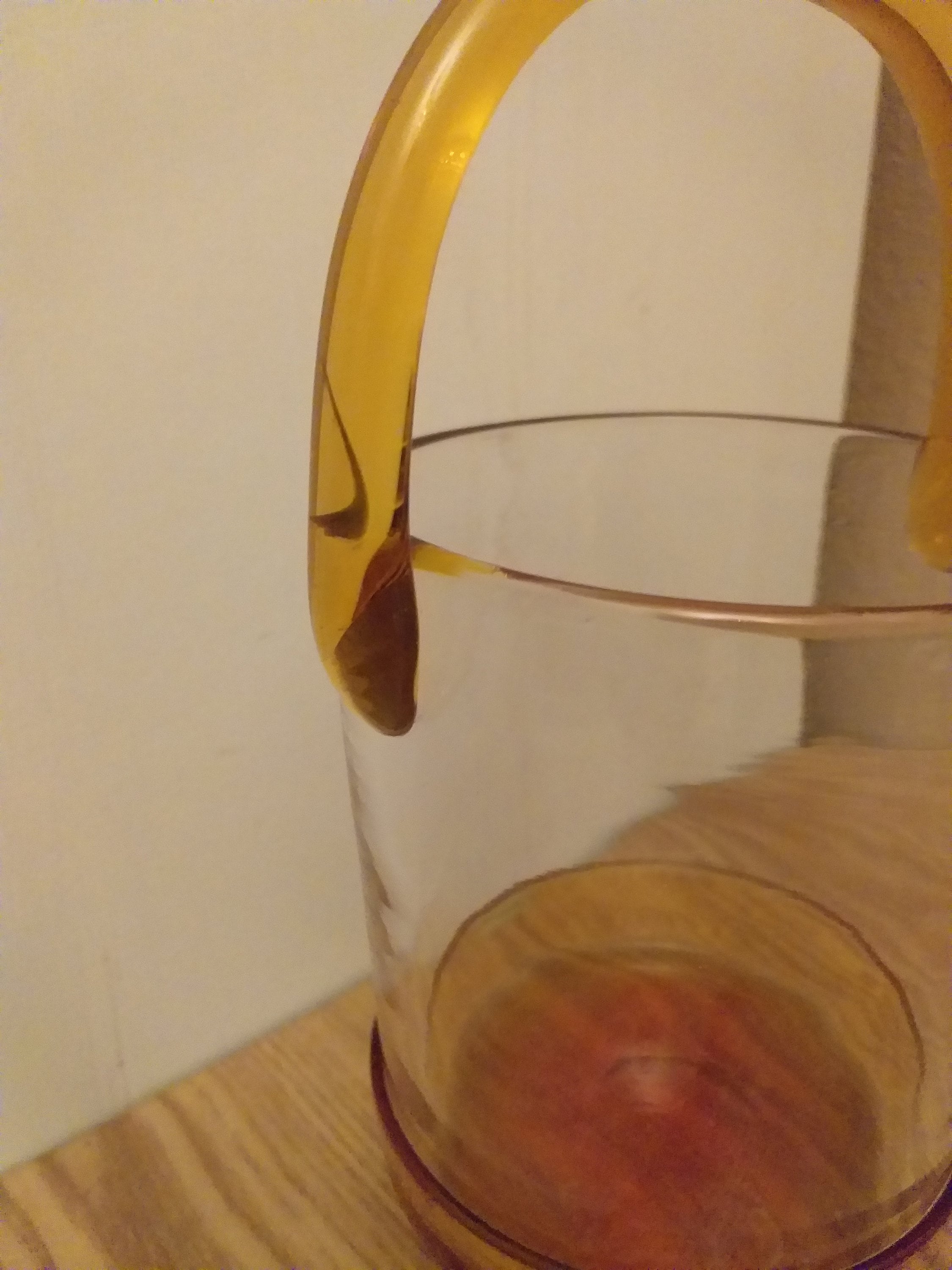 Vintage Glass Bucket With Glass Handle Glass Candy Dish Etsy