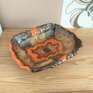 Vintage ART DECO Dümler and Breiden Ceramic bowl in Majolica Style,Germany, 1940s