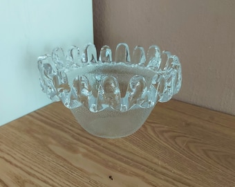 Vintage KOSTA BODA Art Glass SUNFLOWER Bowl, design by Göran Wärff, Sweden, 1970s