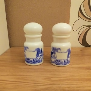 Juego de 2 tarros de boticario vintage de cristal de leche, Bélgica, años 70