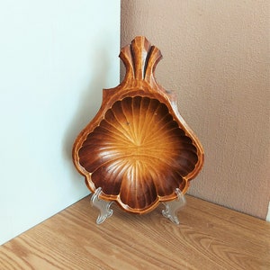 vintage AHRNEBERG Wooden Hand Carving DISH, Suède, années 1960