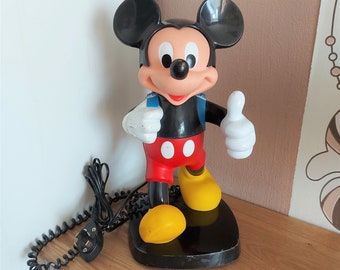 Vintage Plastic MICKEY MOUSE Tyco TELEPHONE Walt Disney, 1980s