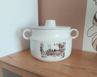 Vintage GUSTAVSBERG Porcelain Tureen UGNSSÄKERT , Design by Stig