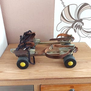 Vintage Roller Skates, Metal Roller Skates, Vintage Men’s Roller Skates with  Leather Belts