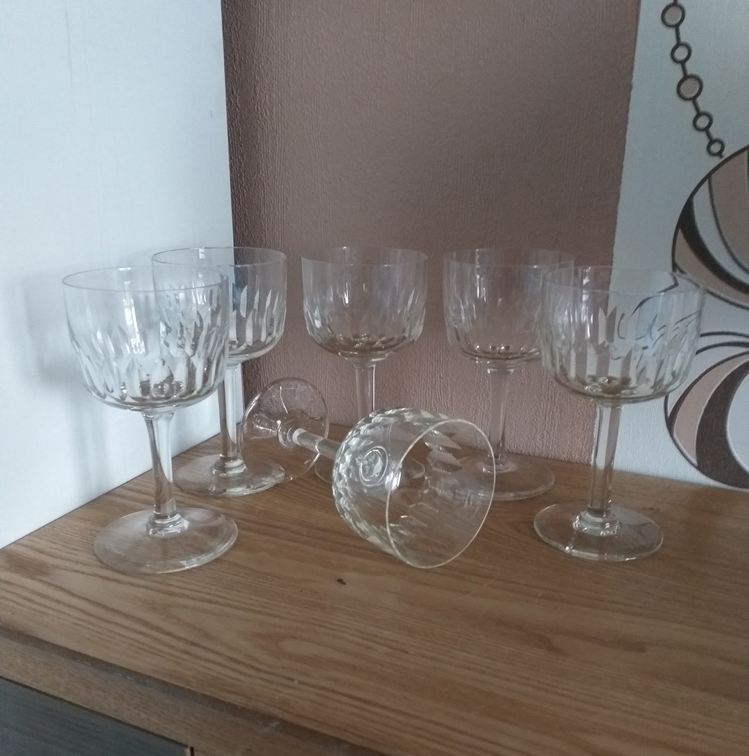 Copas de Vino Antiguas Orrefors ULLE Series SET 6, Suecia, década de