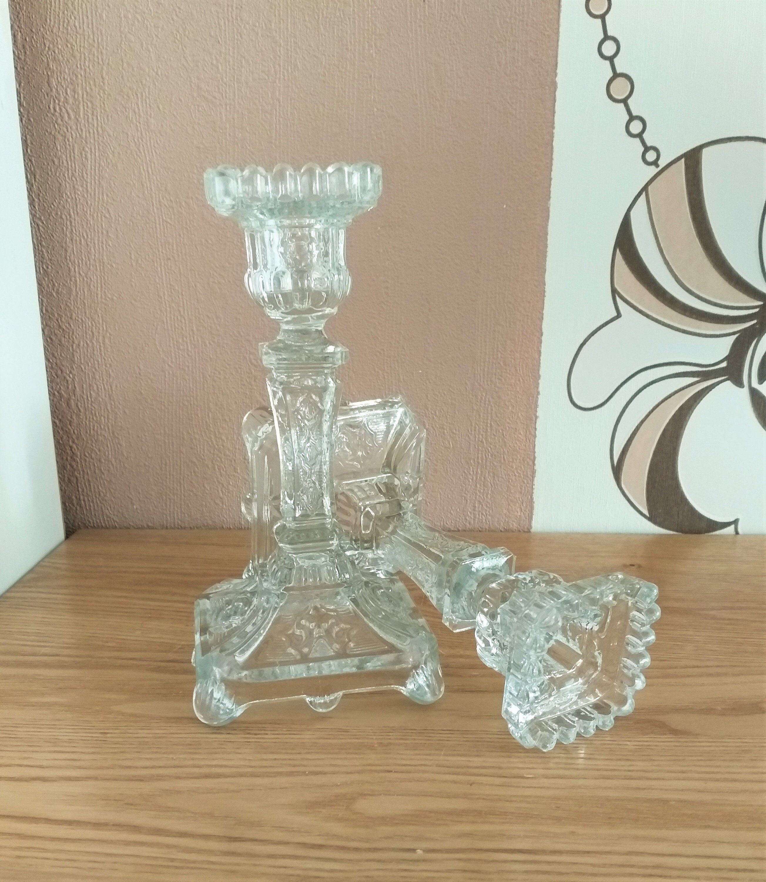 Vintage Crystal Glass Candle Holders in Victorian Style SET 2 Etsy — free download
