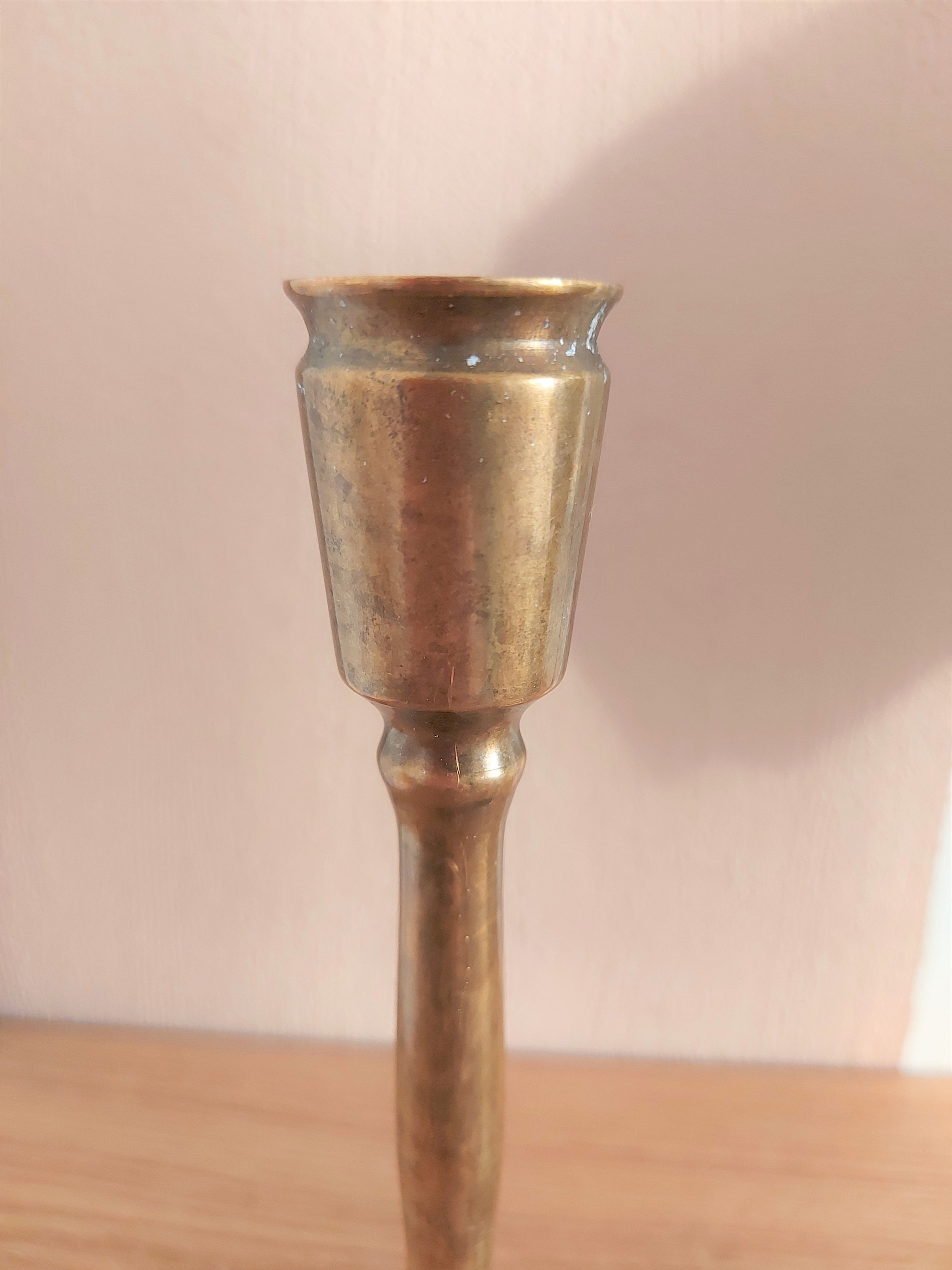 Vintage Brass Candlestick Holders Heavy Metal Candle Holder Etsy