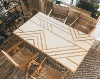 The Cara \\ Dining Room Table - Dining Table - Coffee Table - Herringbone Table