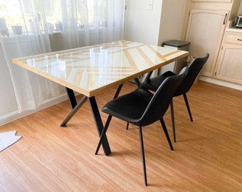 The Cara \\ Dining Room Table - Dining Table - Coffee Table - Herringbone Table