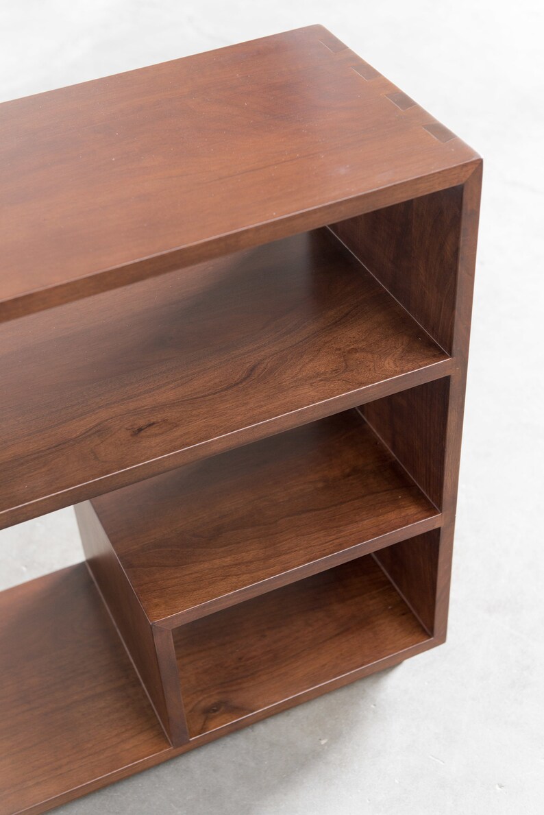 Solid Walnut Bookshelf Handcrafted With Exposed Dovetail Etsy