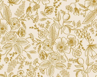 Holiday Classics - Colette - Cream Metallic Fabric - Rifle Paper Co Fabric - RP610-CR4M