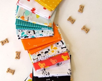Oh, Woof! - Fat Quarter Bundle (12 pcs) par Jessica Swift pour Art Gallery Fabrics