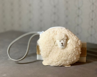 Soft Fluffy Fleece Baby Lamb Purse (wristlet)