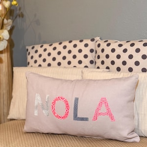 New Orleans (NOLA) Proud Throw Pillow(Gray and Pink)